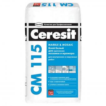 Ceresit/CM 115/25кг Смесь сухая, облицовочная для мрамора и мозаики, белая